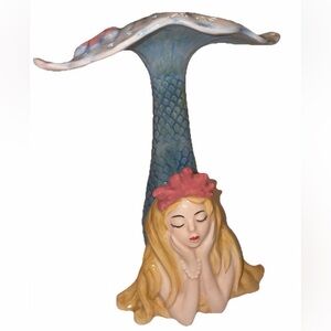 Blue Sky Mermaid Earring Holder with Blue and Blonde Accents New! Great Gift